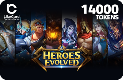 Heroes Evolved Gift Card Global Store Tokens 14000